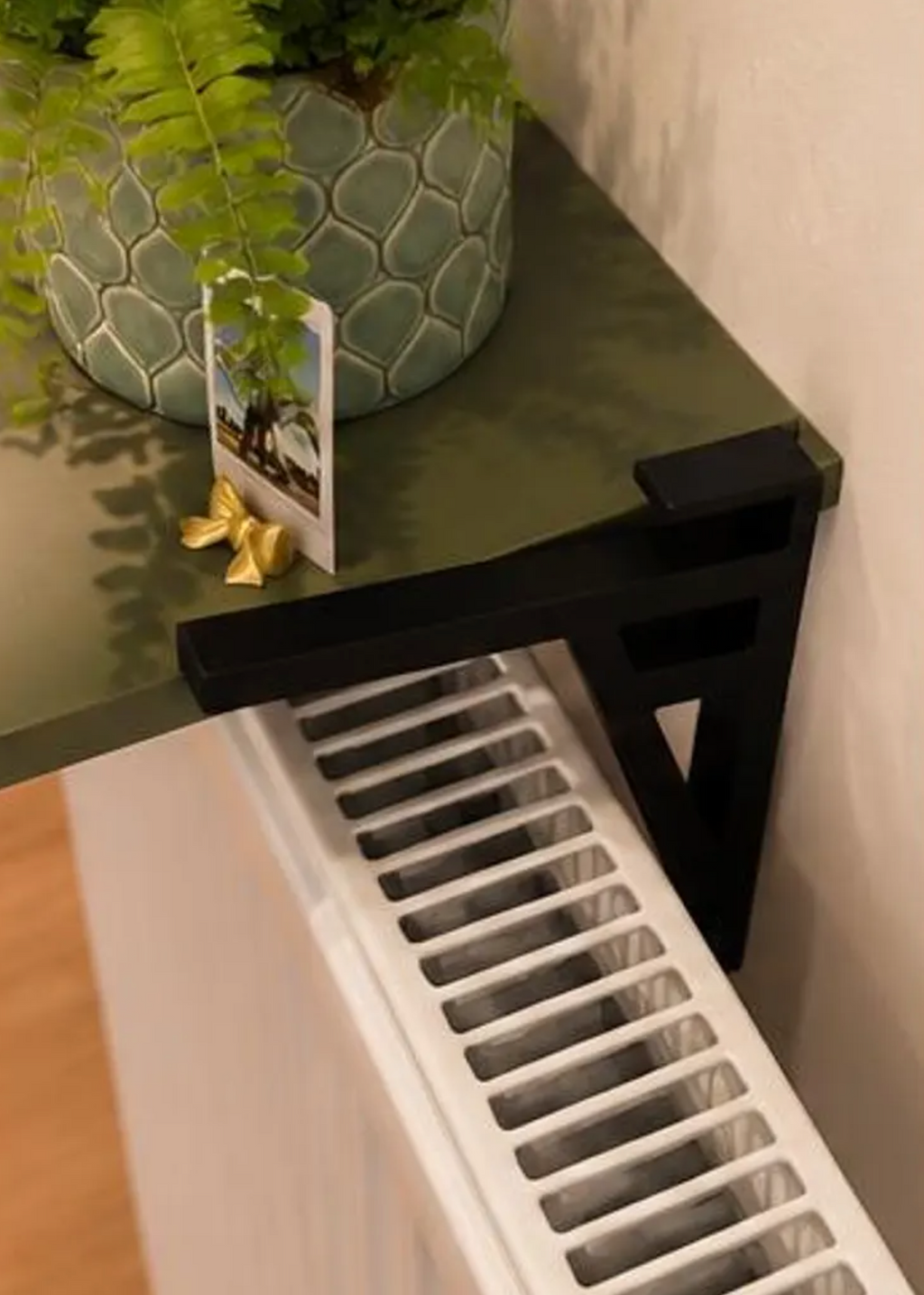 Invisible Radiator Shelf Brackets - No-Drill Clip-On Heater Supports (15mm Shelf)